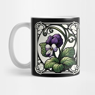 Art Nouveau violet February Birth month Flower Mug